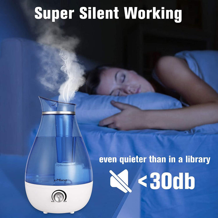 Humidifiers for Bedroom Quiet Ultrasonic Cool Mist Humidifier 2.5L with Auto Shut-Off, Less Than 30dB, Blue