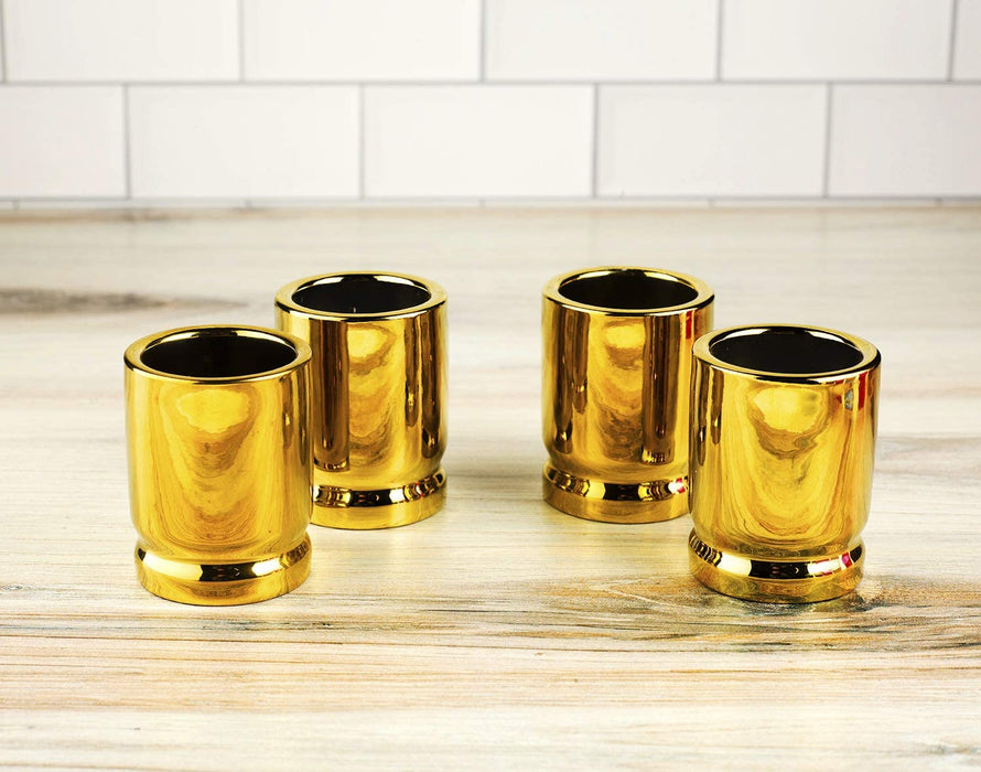 The Wine Savant 50 Caliber Bullet Shot Glasses Set - Set of 4 - Each holds 2 Ounces - Tactical Bullet Casings Shot Glasses