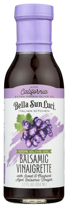 Bella Sun Luci Balsamic Vinaigrette, 12 fl oz (Pack of 6) - Gluten-Free Salad Dressing