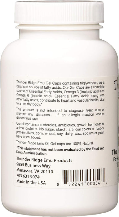 Thunder Ridge 100% Pure Emu Oil - 750mg (90 Softgels)