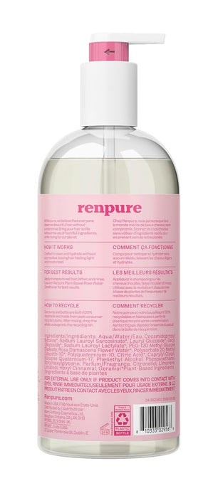 Renpure Rose Water Shampoo - 24 fl oz | Gentle Hydrating Cleanser For Dry Hair