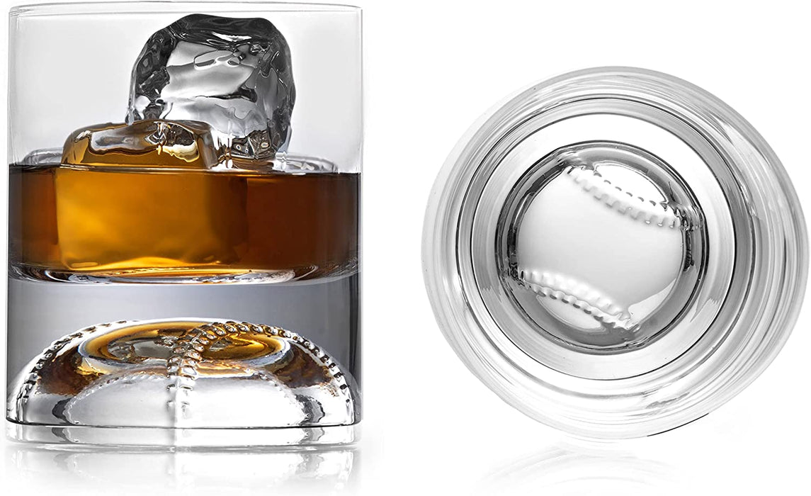 Baseball Bat Whiskey & Wine Decanter 4 Baseball Glasses, Spirits Set - Baseball Coach Gifts, Baseballs Lovers Coaches, Dad, Boyfriend, Brother, Friend Gift - For Whiskey & Wine (Baseball bat base)