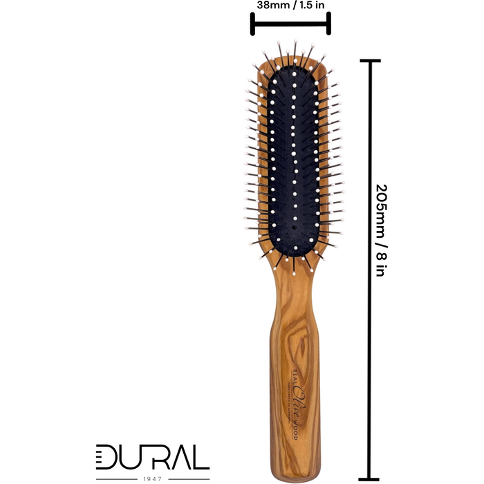 Dural Wooden Rubber Cushion Brush Steel Pins with Plastic Tips