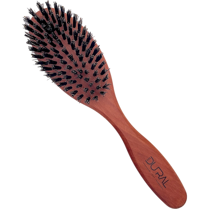 Dural Hair Brush 7 Rows Oiled Pear Wood Pure Wild Boar Bristles