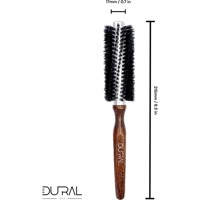 Dural Hair Brush 12 Rows Wood/Steel Pure Wild Boar Bristles