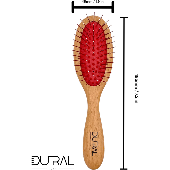 Dural Hair Brush Beech Wood Oiled Steel pins without ball tips