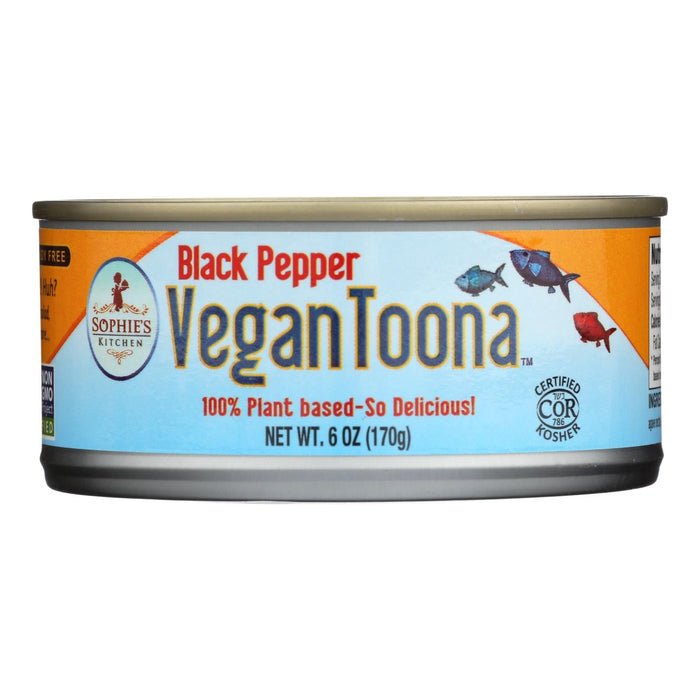 Sophie's Kitchen Black Pepper Vegan Toona (Pack of 12) 6 Oz