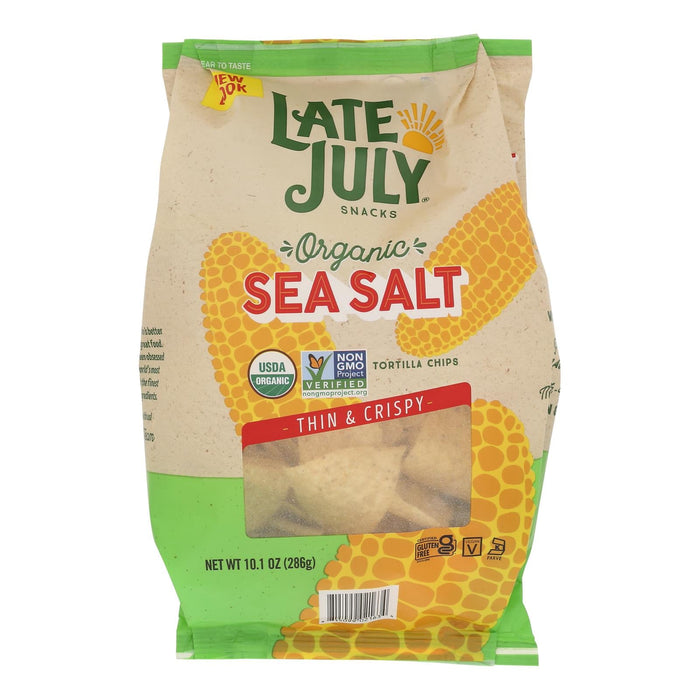 Late July Snacks Tort Chips Sea Salt (Pack of 9 - 10.1 Oz)