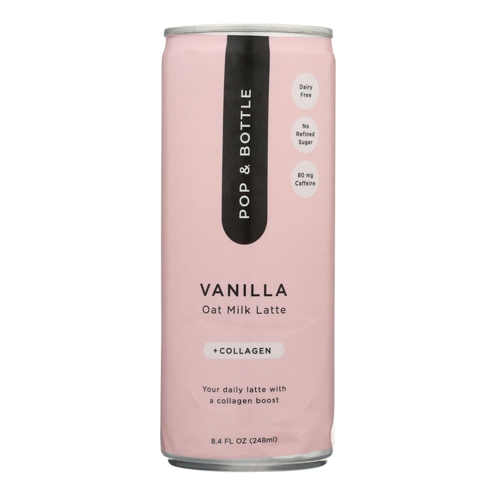 Pop & Bottle Oat Milk Latte Vanilla, Pack of 12 - 8 Oz.