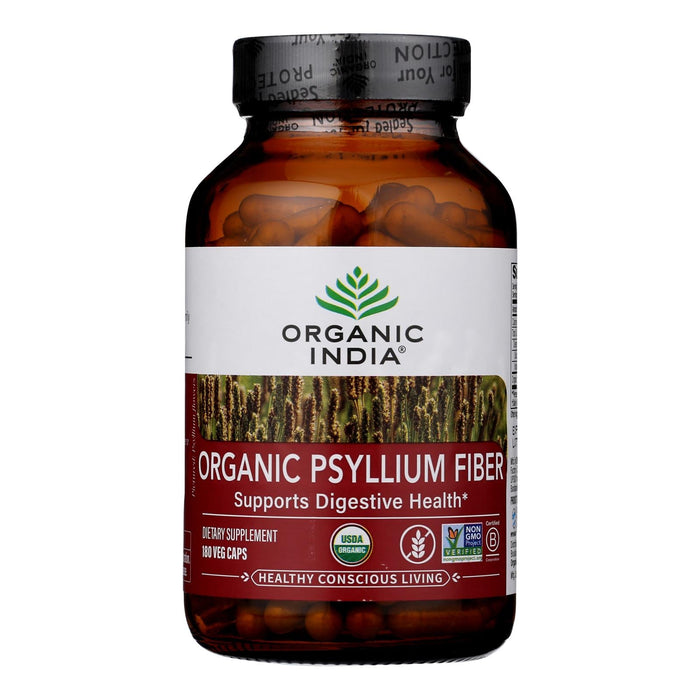 Organic India Psyllium Organic Fiber, 180 Capsules