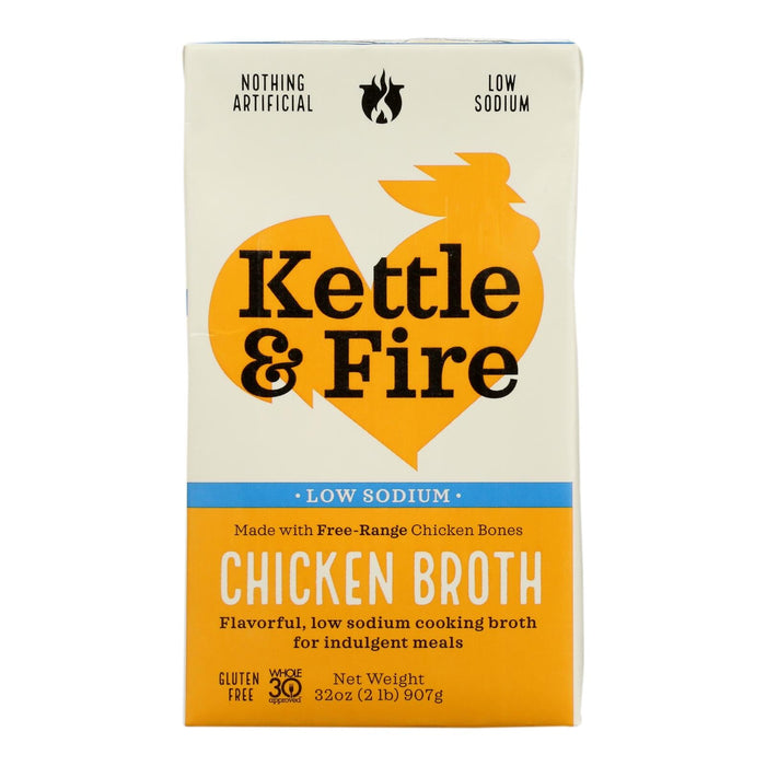 Kettle and Fire Chicken Broth Low Sodium 32oz Pack of 6