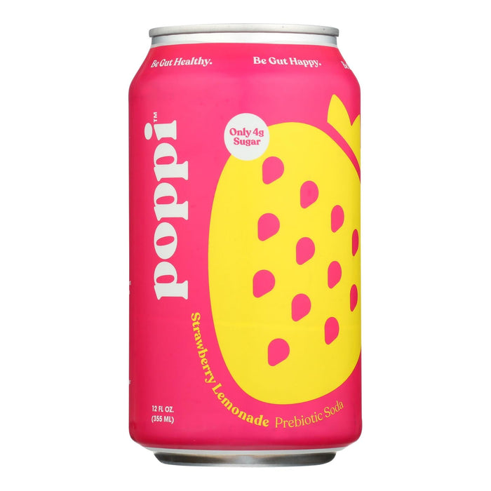 Poppi Prebiotic Soda: Strawberry Lemon (Pack of 12)