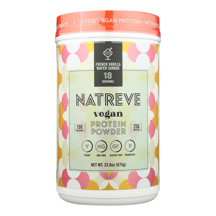Natreve Protein Powder French Vanilla Sundae, 4 - 23.8 Oz. Tubs