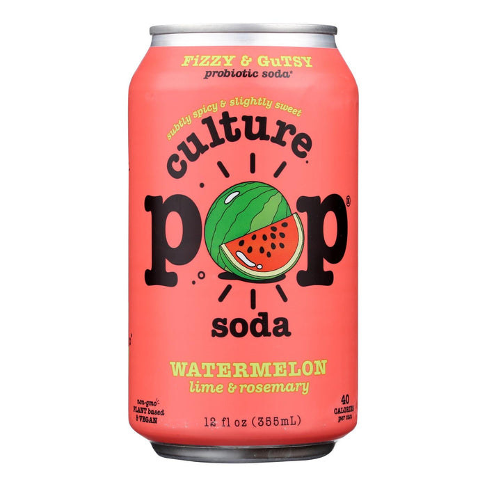 Culture Pop Watermelon Soda, Case of 6 - 4/12 Fl Oz