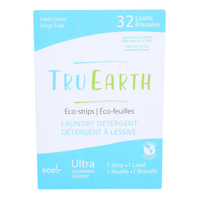 Tru Earth - Eco-Friendly Laundry Detergent Strips, Fresh Linen Scent (Pack of 12, 32 Count)