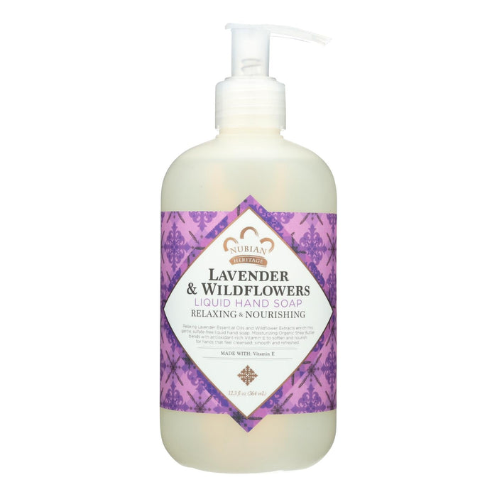 Nubian Heritage Liquid Hand Soap, Lavender & Wildflower, 12 Fl Oz