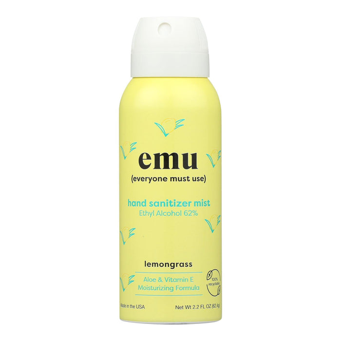 Emu Hand Sanitizer Lemongrass Mist, 6 Pack of 2.2 Oz