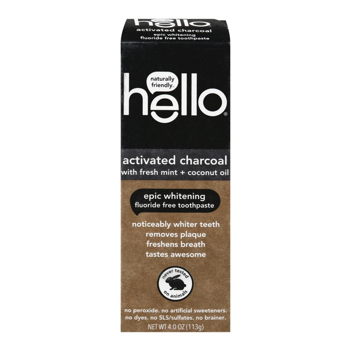 Hello Products LLC ACT CHarRcoal WHiTe FlouRiDe-Free Toothpaste (Pack of 6 - 4 oz.)
