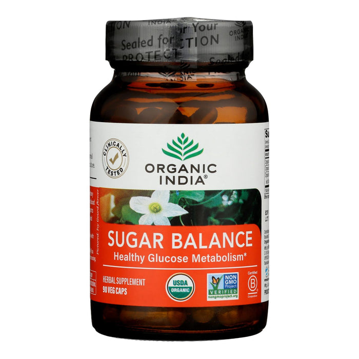 Organic India Sugar Balance Supplement - 90 Vegetarian Capsules