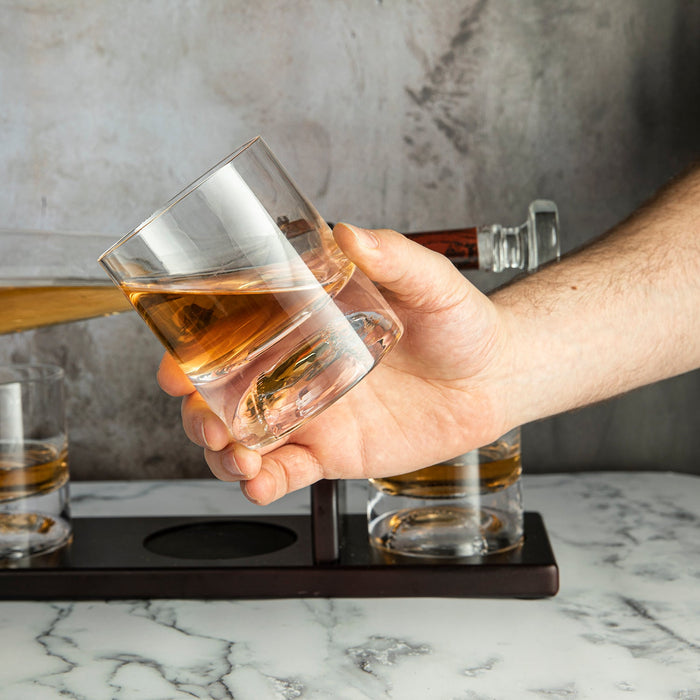 Baseball Bat Whiskey & Wine Decanter 4 Baseball Glasses, Spirits Set - Baseball Coach Gifts, Baseballs Lovers Coaches, Dad, Boyfriend, Brother, Friend Gift - For Whiskey & Wine (Standard Base)