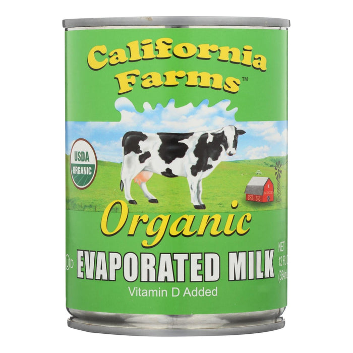California Farms Organic Evaporated Milk, 12 fl oz (Case of 24) - Baking Ingredient
