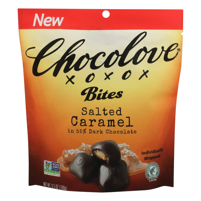 Chocolove XoxoX Salted Caramel Peach Bites - 3.5 Oz (Pack of 8)