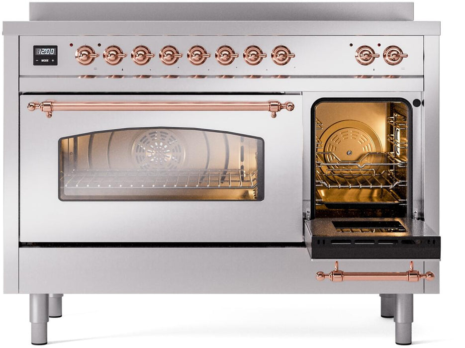 ILVE Nostalgie II 48" Electric Range, Stainless Steel, Copper Trim UPI486NMPSSP