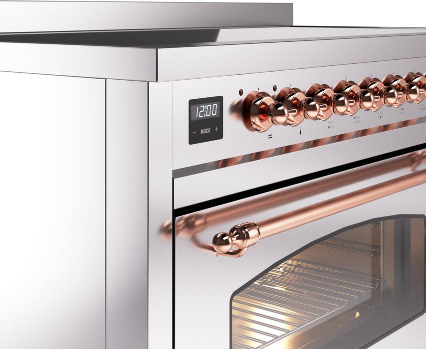 ILVE Nostalgie II 48" Electric Range, Stainless Steel, Copper Trim UPI486NMPSSP