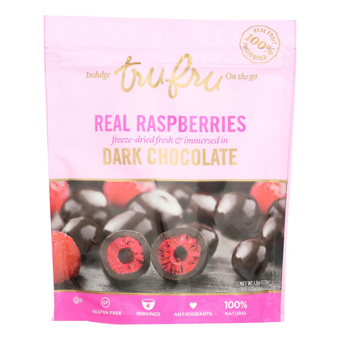 TruFru Real Raspberries (Pack of 6) Dipped in Dark Chocolate - 4.2oz