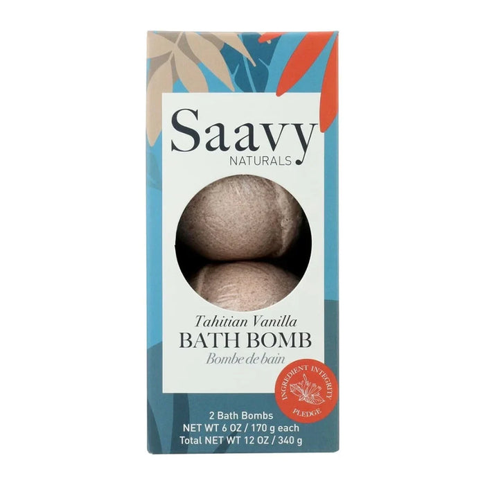 Saavy Naturals - Tahitian Vanilla Bath Bomb, 12 oz - Gluten-Free Spa
