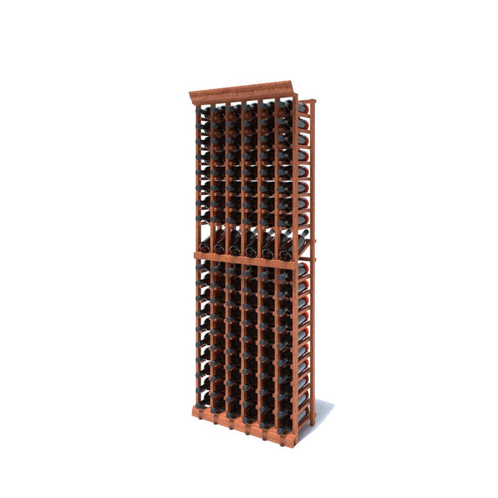 Multi Column Wine Racking System Customizable Bottle Storage with Presentation Row Display Holds 114 Bottles