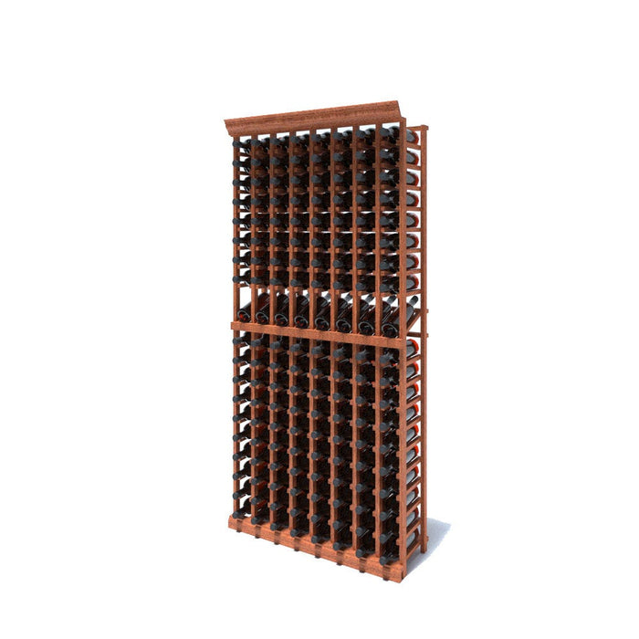 Multi Column Wine Racking System Customizable Bottle Storage with Presentation Row Display Holds 152 Bottles