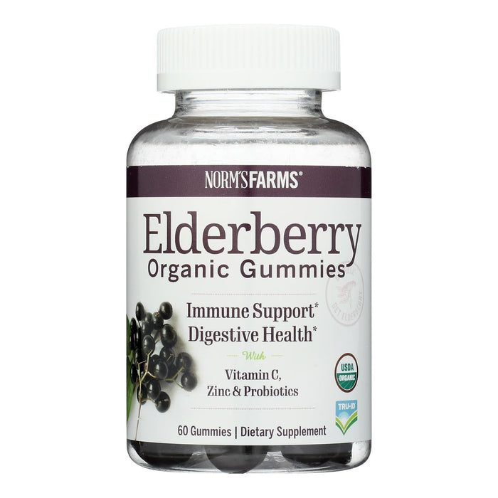 Norms Farms Gummy Elderberry Probiotic w/ 5 Billion CFU (60 Count)