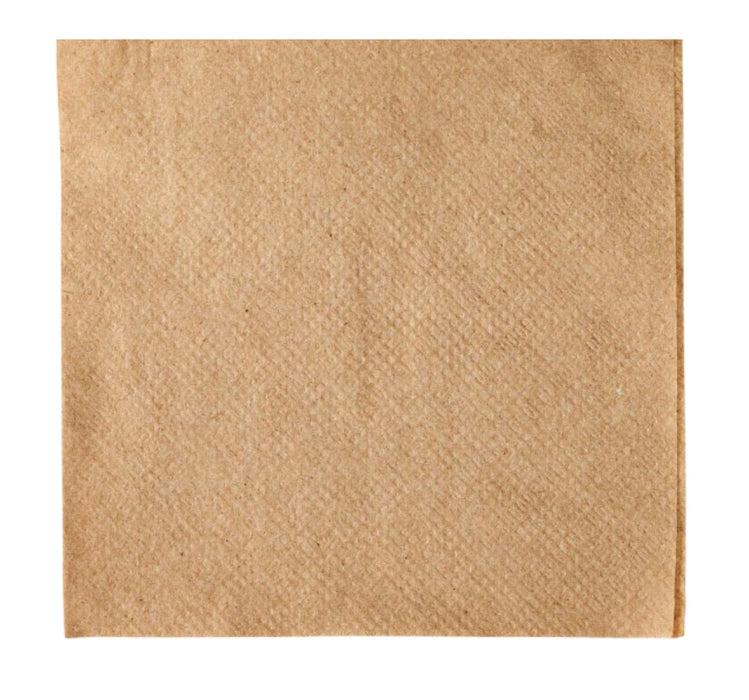 Napkin, Beverage, 9" x 9",  1 Ply, 1/4 Fold, Kraft - 4,000 pcs