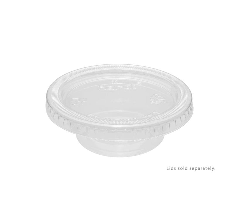 1 oz Squat Portion Cups, PP Plastic, Clear - 2,500 pcs