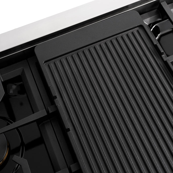 ZLINE 48" Paramount Gas Rangetop Stainless Steel Polished Gold SRTZ-48-G