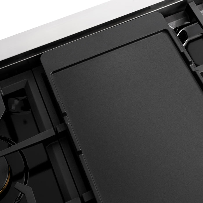 ZLINE 48" Paramount Gas Rangetop Stainless Steel Matte Black SRTZ-48-MB