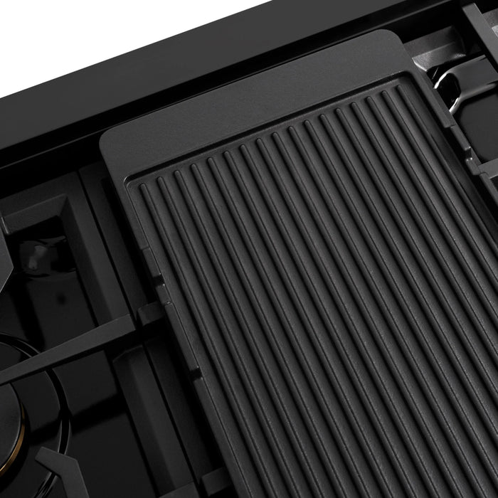 ZLINE 48" Paramount Gas Rangetop Black Stainless Steel Champagne Bronze SRTBZ-48-CB