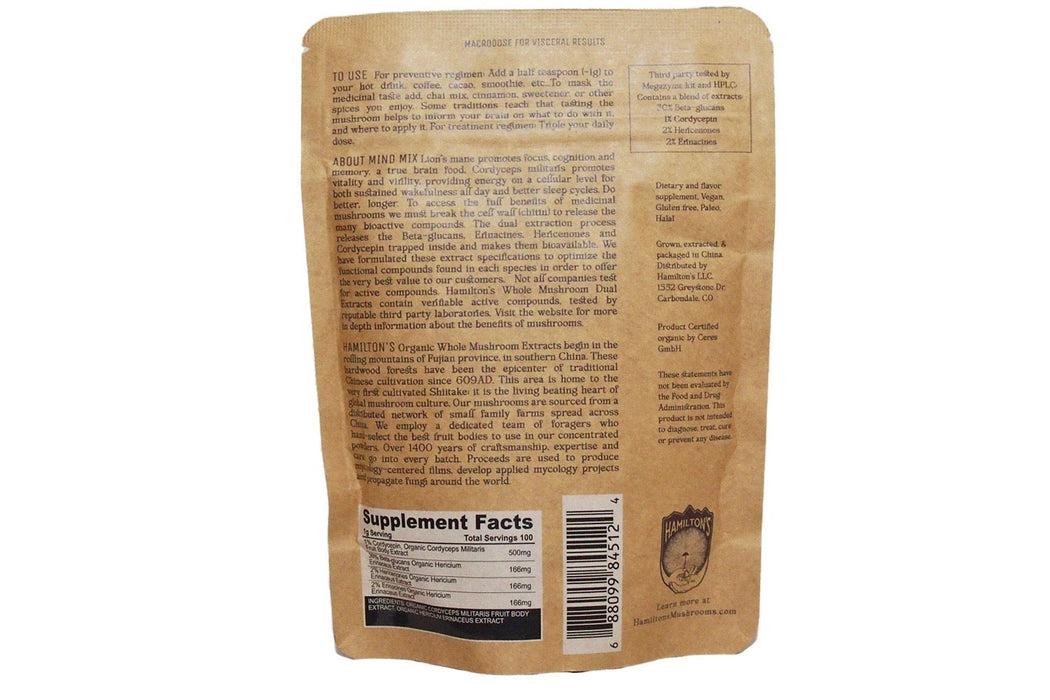 Hamilton’s Mushrooms Mind Mix – Cordyceps & Lion’s Mane Extract