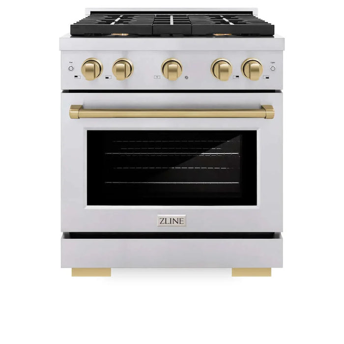 ZLINE 30"Gas Range, Convection Oven Stainless Steel, Champagne Bronze, SGRZ-30-CB