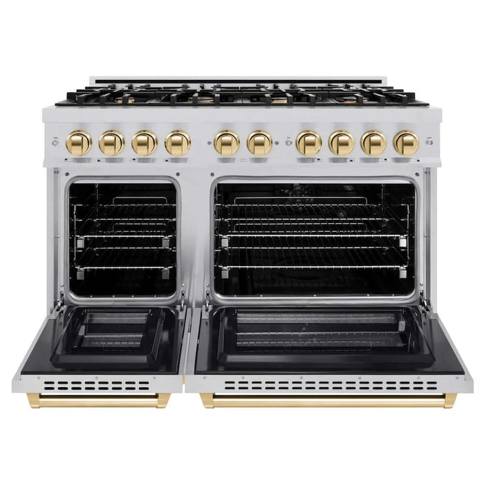 ZLINE 48" Select Gas Range Convection Gas Oven Stainless Steel Gold HGRZ-48-G