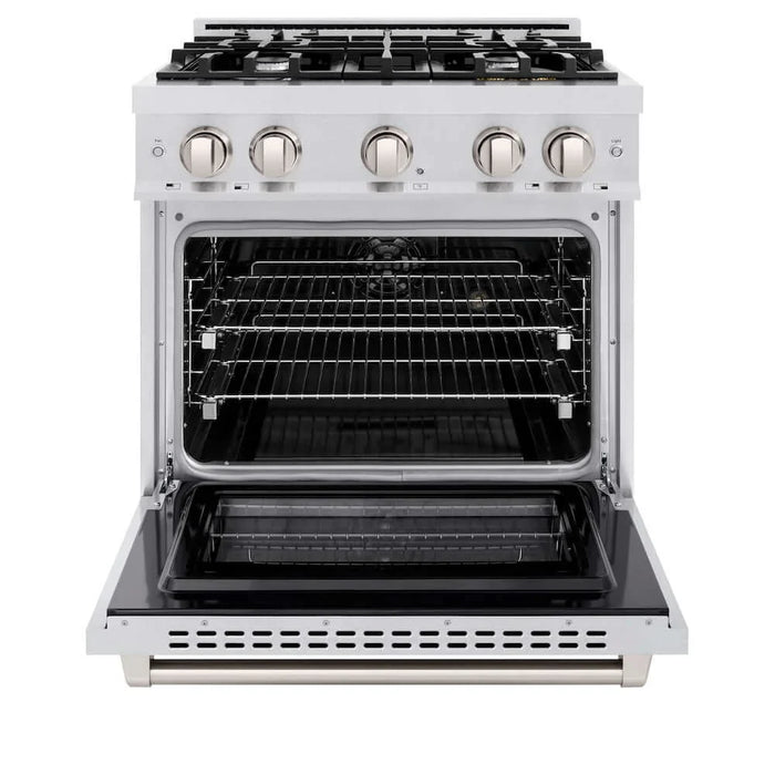 ZLINE 30" Select Dual Fuel Range Gas Cooktop Electric Convection Oven DuraSnow® Stainless Steel HDRS-30