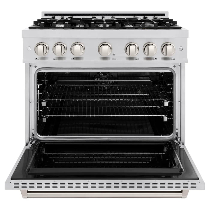 ZLINE 36" Dual Fuel Range, Gas Cooktop, Electric Convection Oven Stainless Steel, CDR36