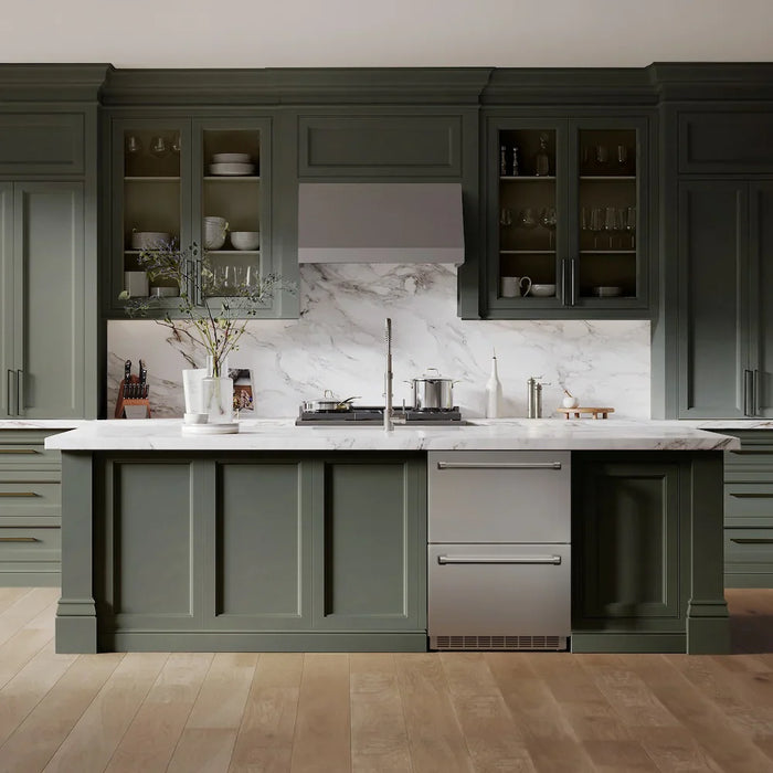 ZLINE 24" Touchstone 168 Can Outdoor-Rated Dual Refrigerator Drawer, Stainless Steel, RDSO-ST-24