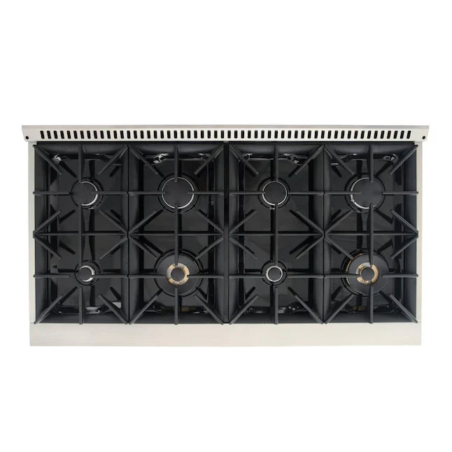 Kucht 48" Propane Range in Stainless Steel, Olive Green Doors, KNG481/LP-OG