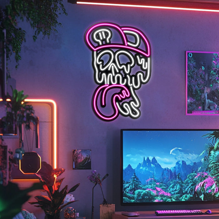 Skull Metal Neon Wall Art- LN0050