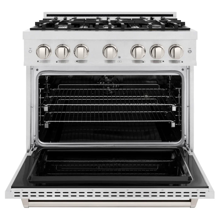 ZLINE 36" Classic Gas Range, Convection Gas Oven DuraSnow® Stainless Steel, CGRS-36