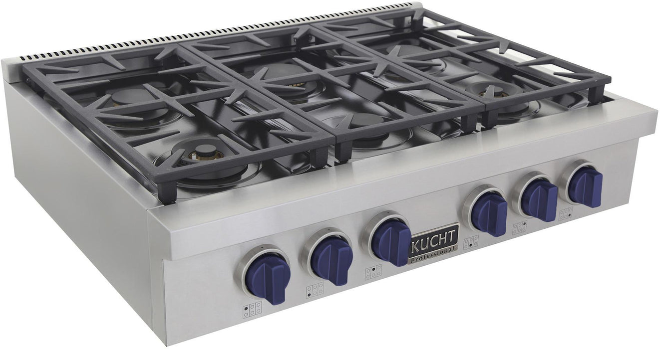 Kucht 36"  Stainless Propane Cooktop-KFX369T/LP-B