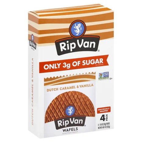 Rip Dutch Caramel & Vanilla Flavor Waffles (Pack of 12) — Specialty ...