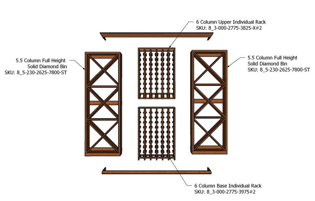 7 Foot Wine Cellar - 388 Bottle Capacity